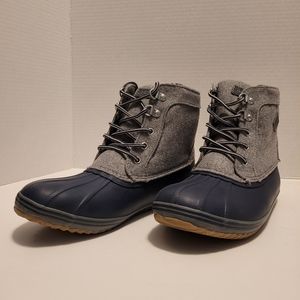 Sperry Wool Bowline Gray Navy Blue Duck Rain Boot STK263608 Shoes Girl Boy sz 6